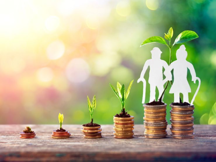 rappresentazione di monetine che simulano la pensione