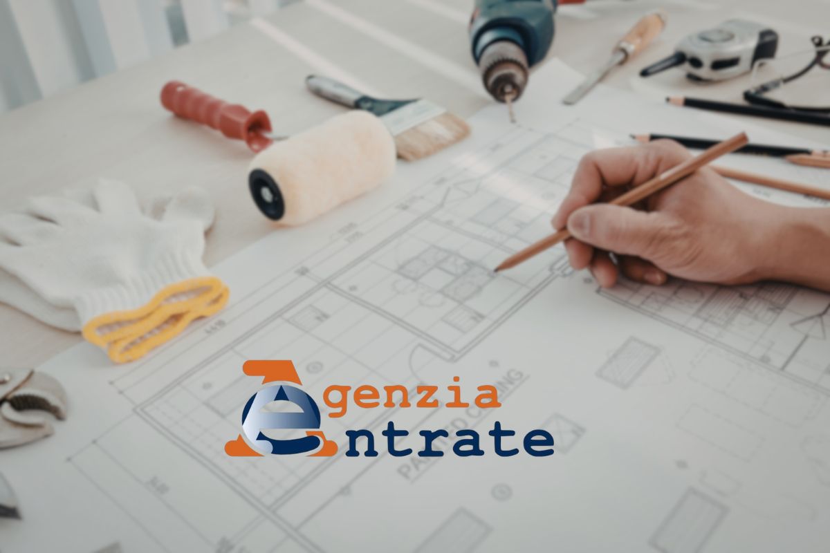 progetto casa in ristrutturazione e logo agenzia delle entrate