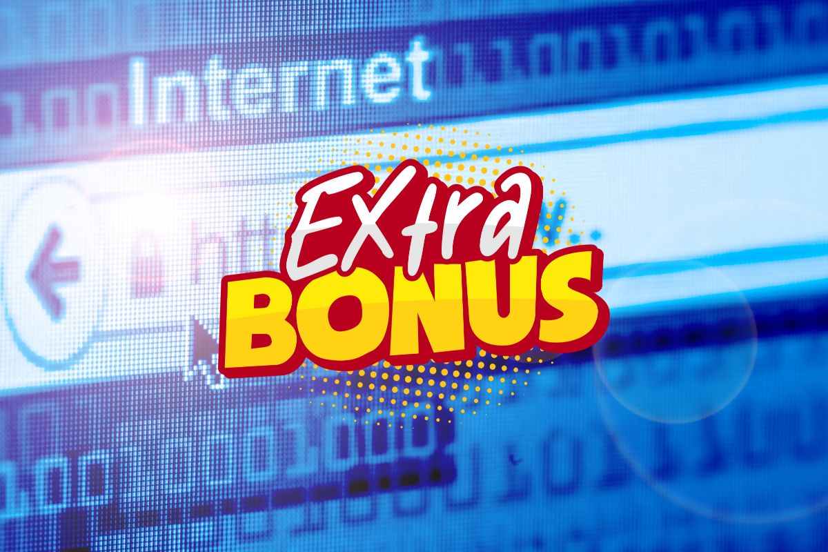 pagina internet e scritta extra bonus