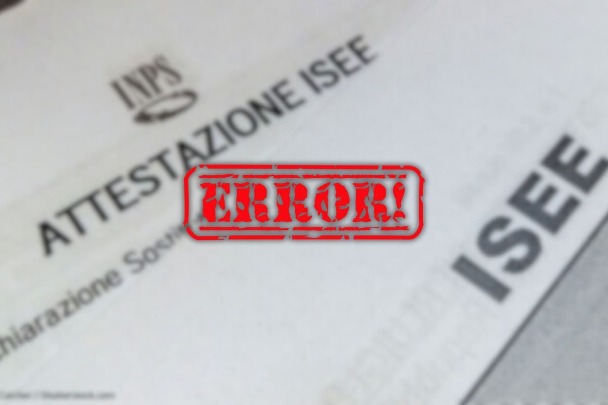 modello isee e scritta errore